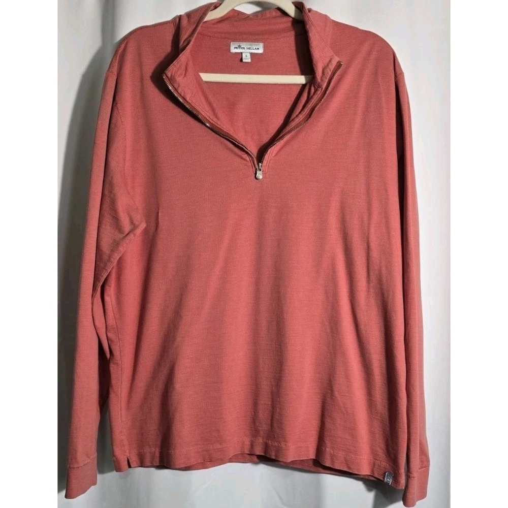 Peter Millar 1/4 Sweater Men's L Large Crown Comfort Interlock‎ Quarter Zip